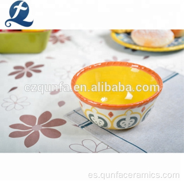 Tazón de arroz de fideos de cerámica pintado de impresión personalizada
